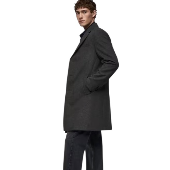 NEW Mango MNG Wool Blend Car Coat XL Slim Fit Tailored Preppy Classic Staple - Picture 6 of 15